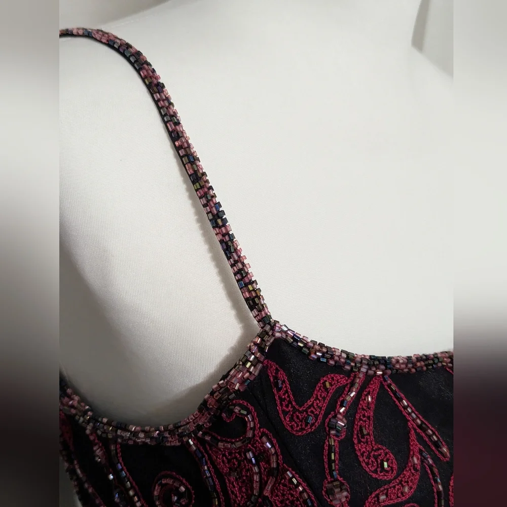 Mia Bella Couture Stunning Beaded Embroidered Open Back Silk Evening Gown - Picture 5 of 16